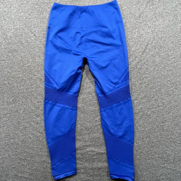Fabletics Blue Mosaic High Waisted 7/8 Seamless Leggings Mesh Panels No Tag Sz S - Picture 4 of 10